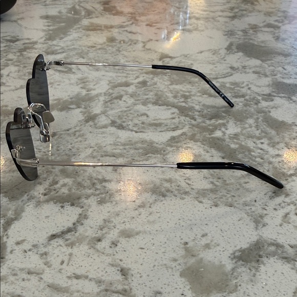 YSL Heart-Shaped Silver & Gray Loulou Sunglasses